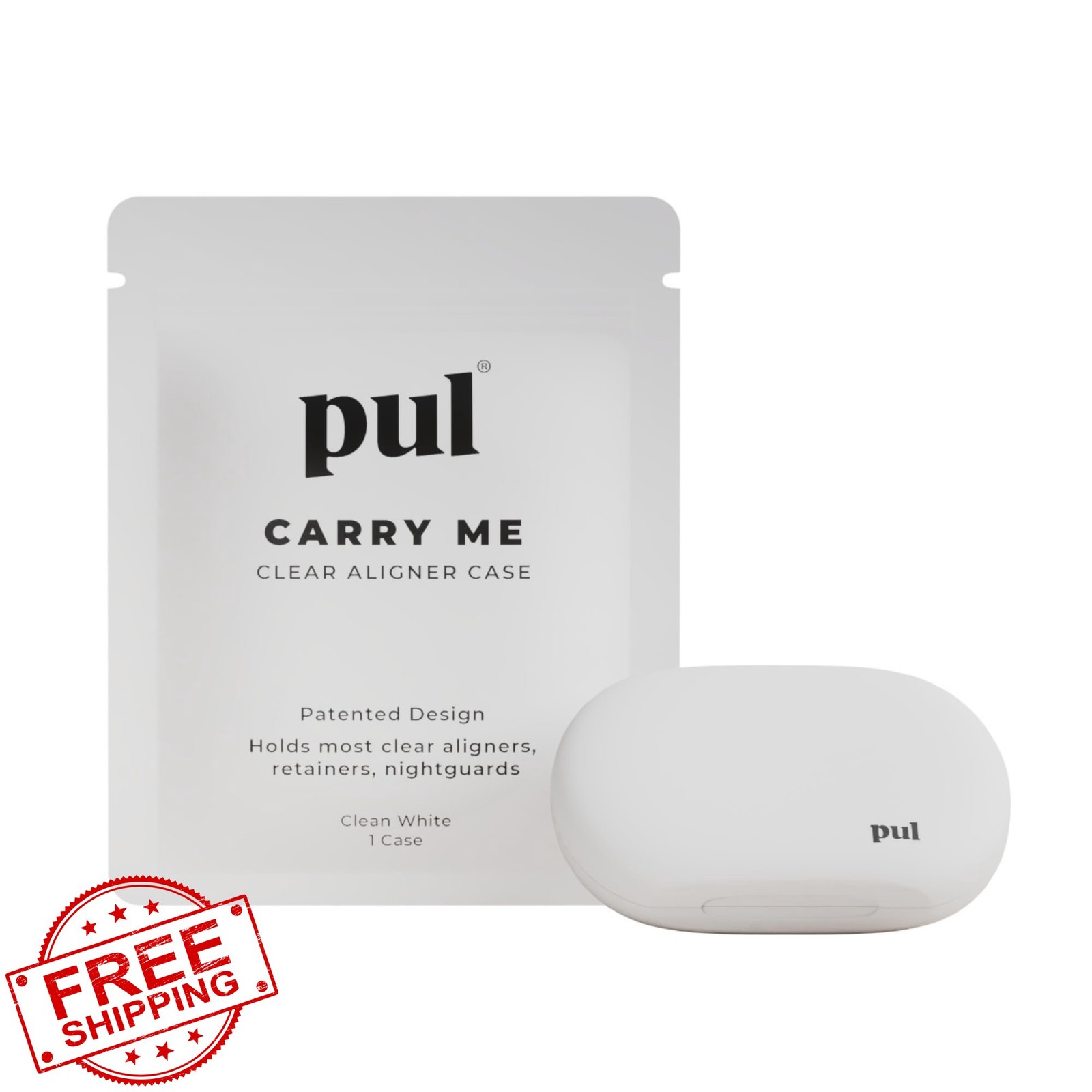 PUL White Aligner Retainer Case Magnetic Closure