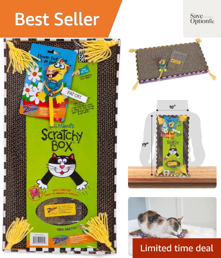 Big Mama's Scratch Cat Toy Box Includes 100% Organic Catnip Grown In The