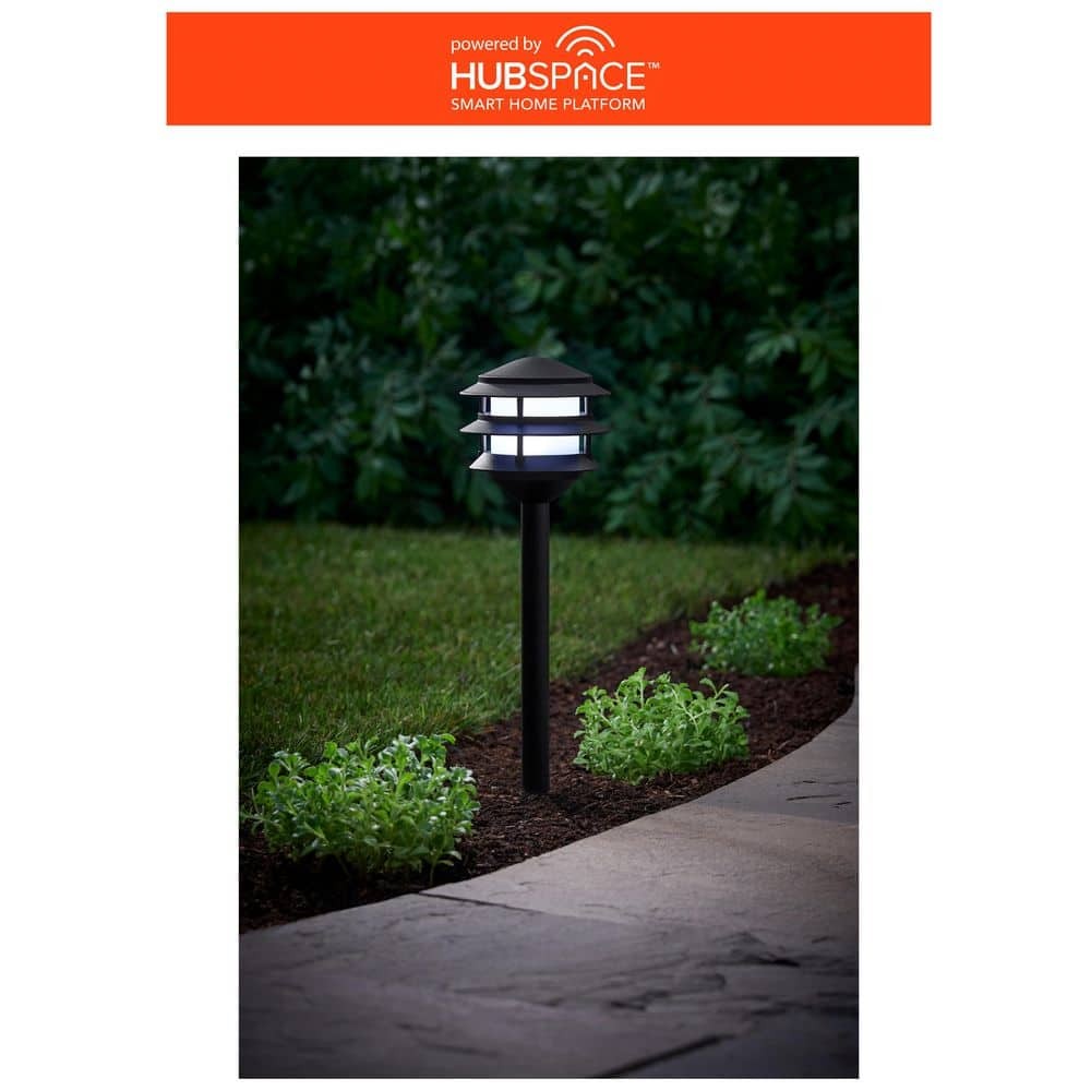 Hampton Bay Lauderdale 70 Lumen Low Voltage Matte Black Color Changing LED