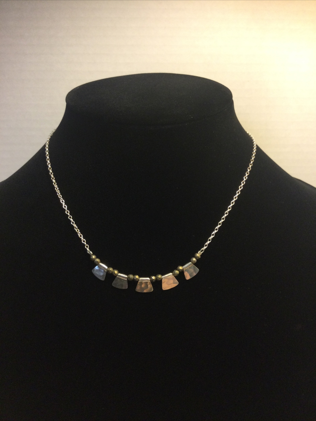 SILPADA-Sterling Silver 'Patterned Pyrite' Necklace N3304 NIB