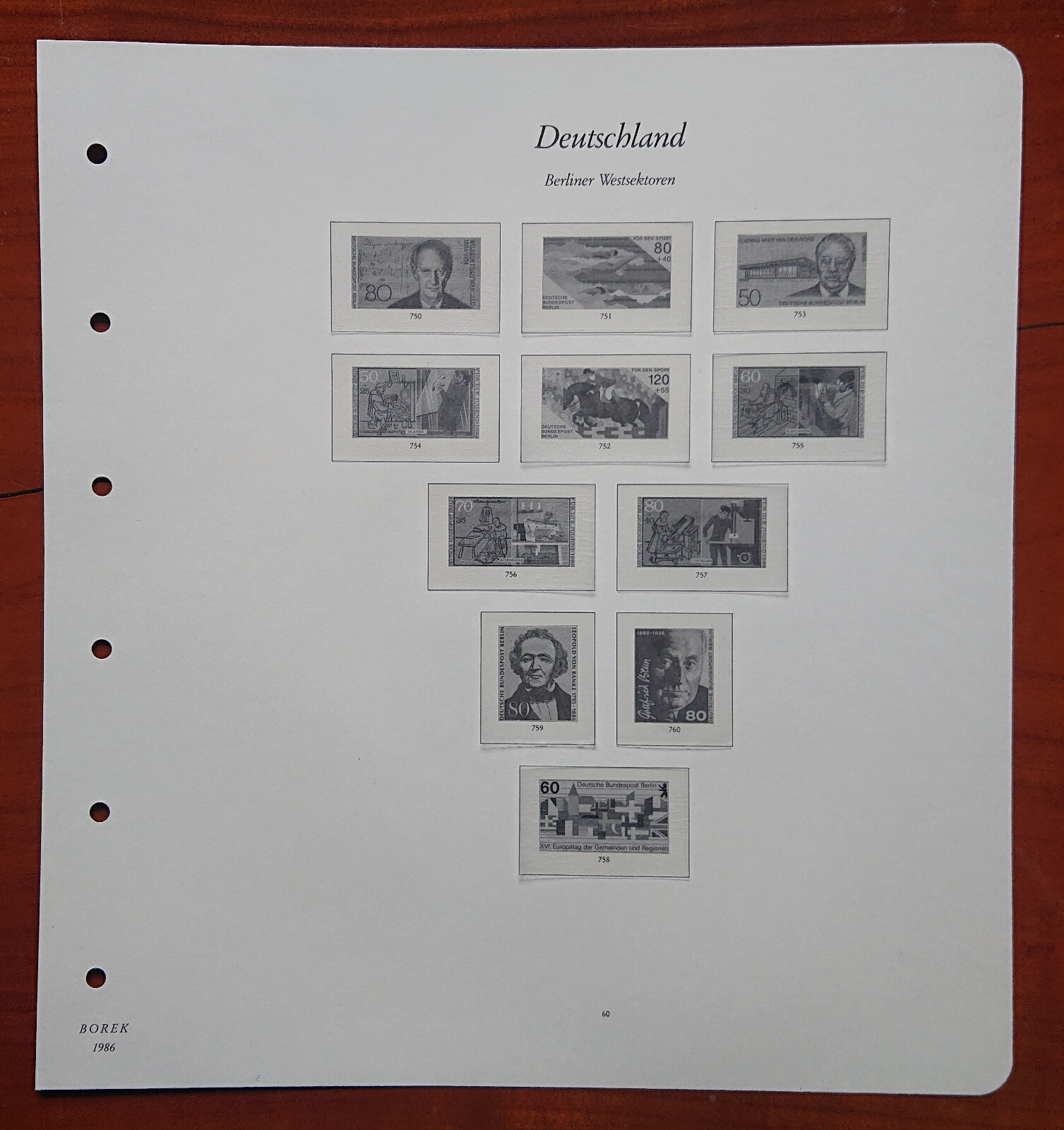 Form sheet Federal Republic of Germany Borek 1986 p. 60 Mies van der Rohe