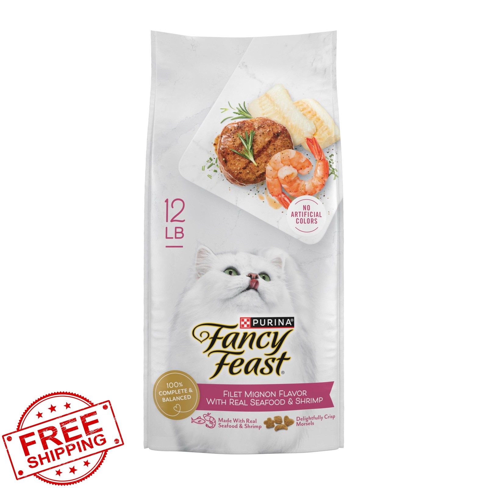 Fancy Feast Dry Cat Food Filet Mignon Seafood 12lb