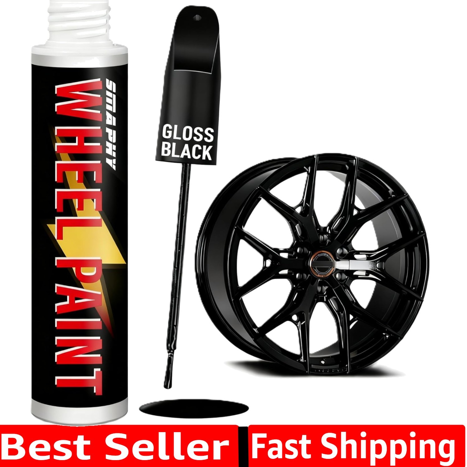 Gloss Black Rim Touch Up Paint, Rim Paint for Curb Rash & Scratch, Car Wheel ...