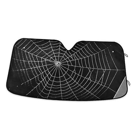  Car Windshield Sunshade Front Automotive Sun Shade M-55 x 27.6 Inch Spider Web