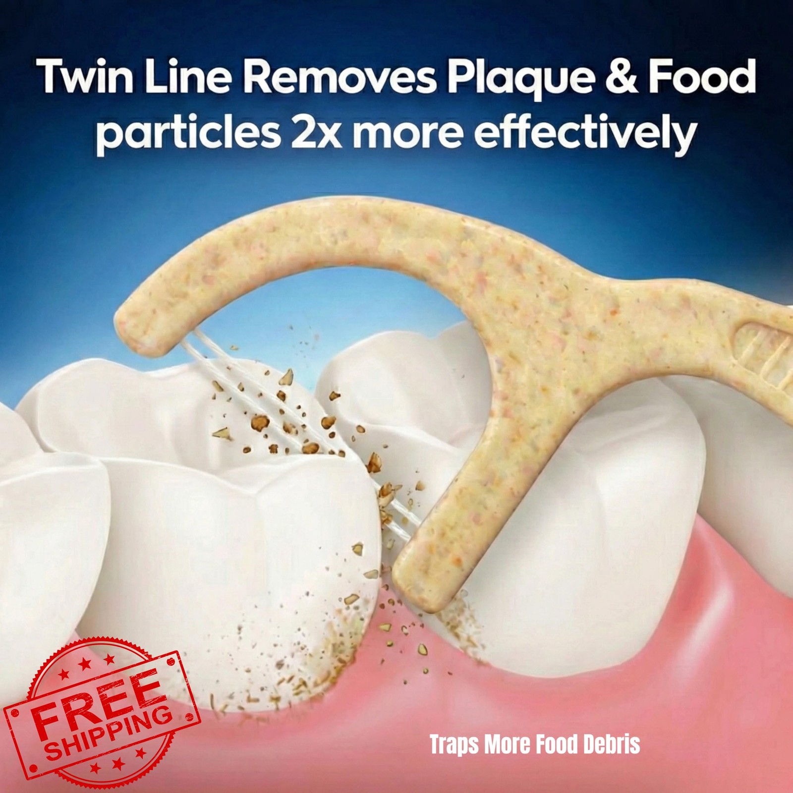 Twin Line 220ct Biodegradable Floss Picks Minty Fresh Case