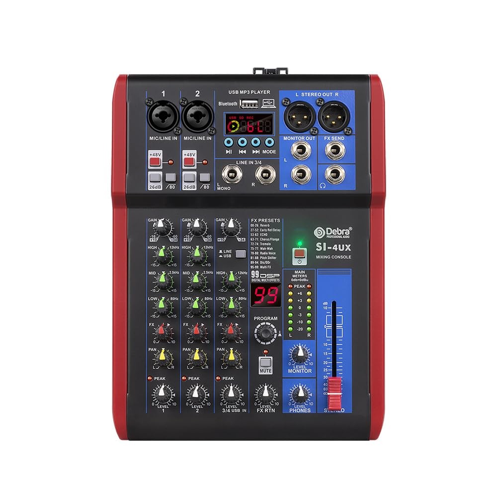SI Series Professional Portable Recording Mixer Audio with 99 DSP Digital Eff...