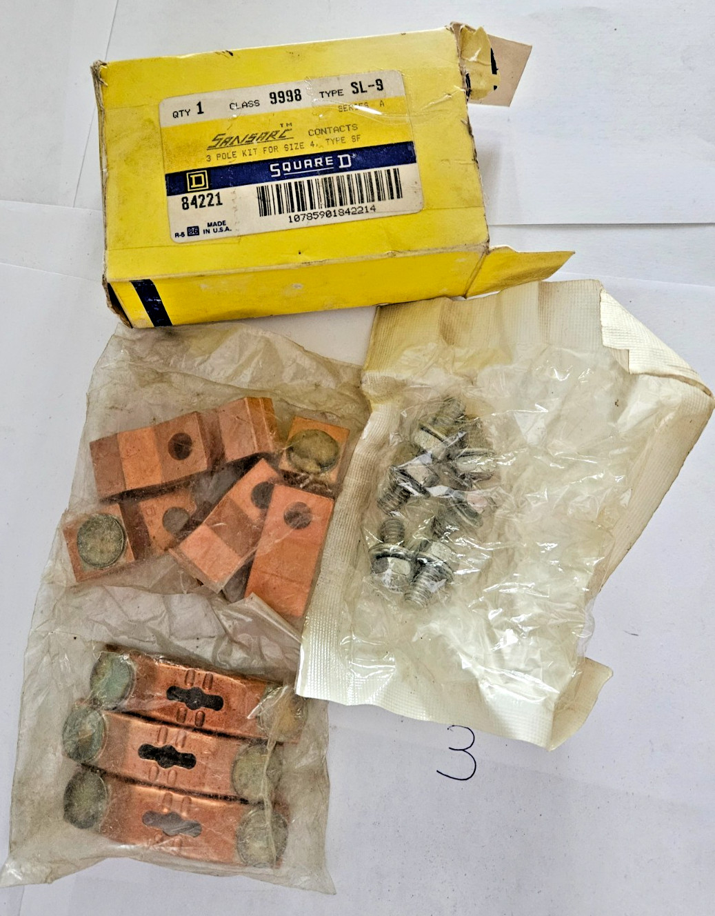 Square D 9998SL9 Replacement Contact Kit 3 Contacts 84221