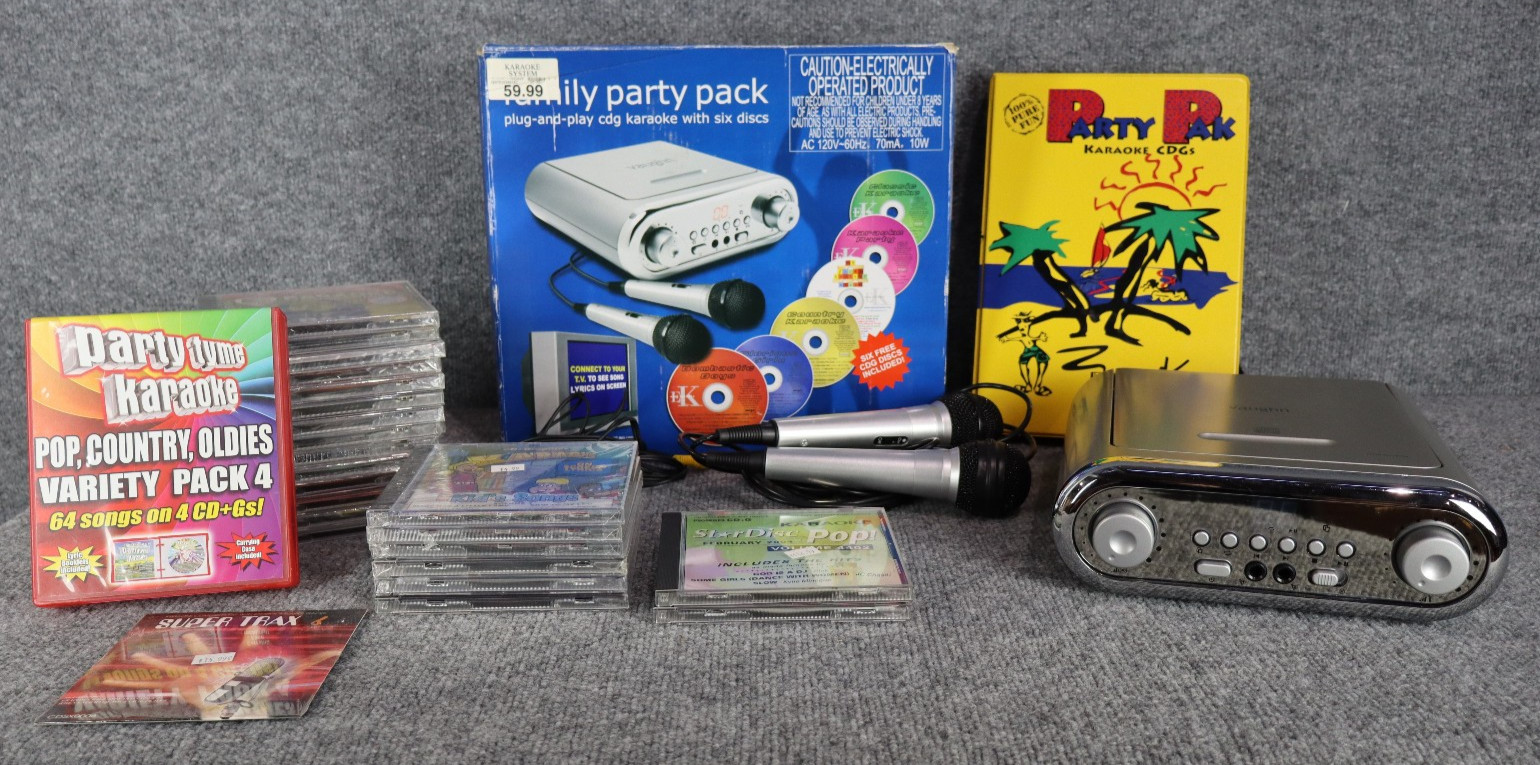 Vaughn Family Party Pack Plug and Play CDG Karaoke w/ discs
