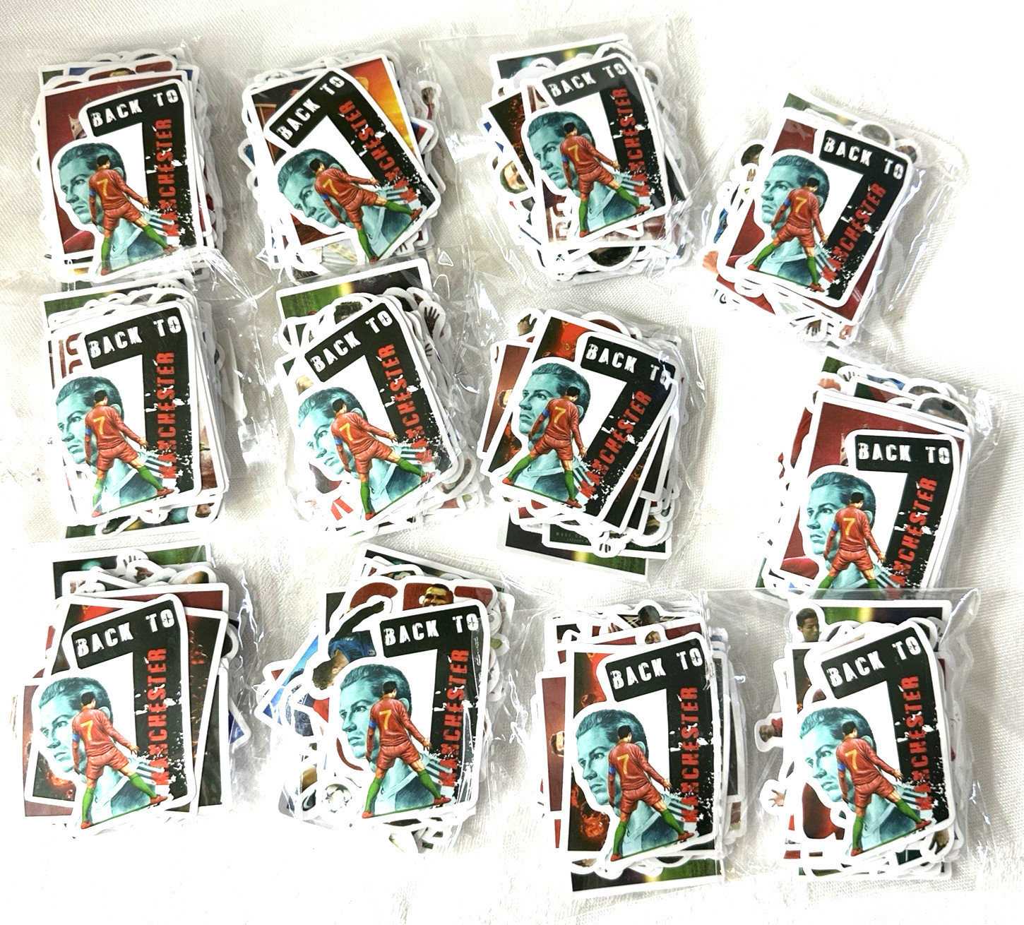 CR7 Cristiano Ronaldo Lot of 12 Packs of 50 Decals Stickers each Soccer Football