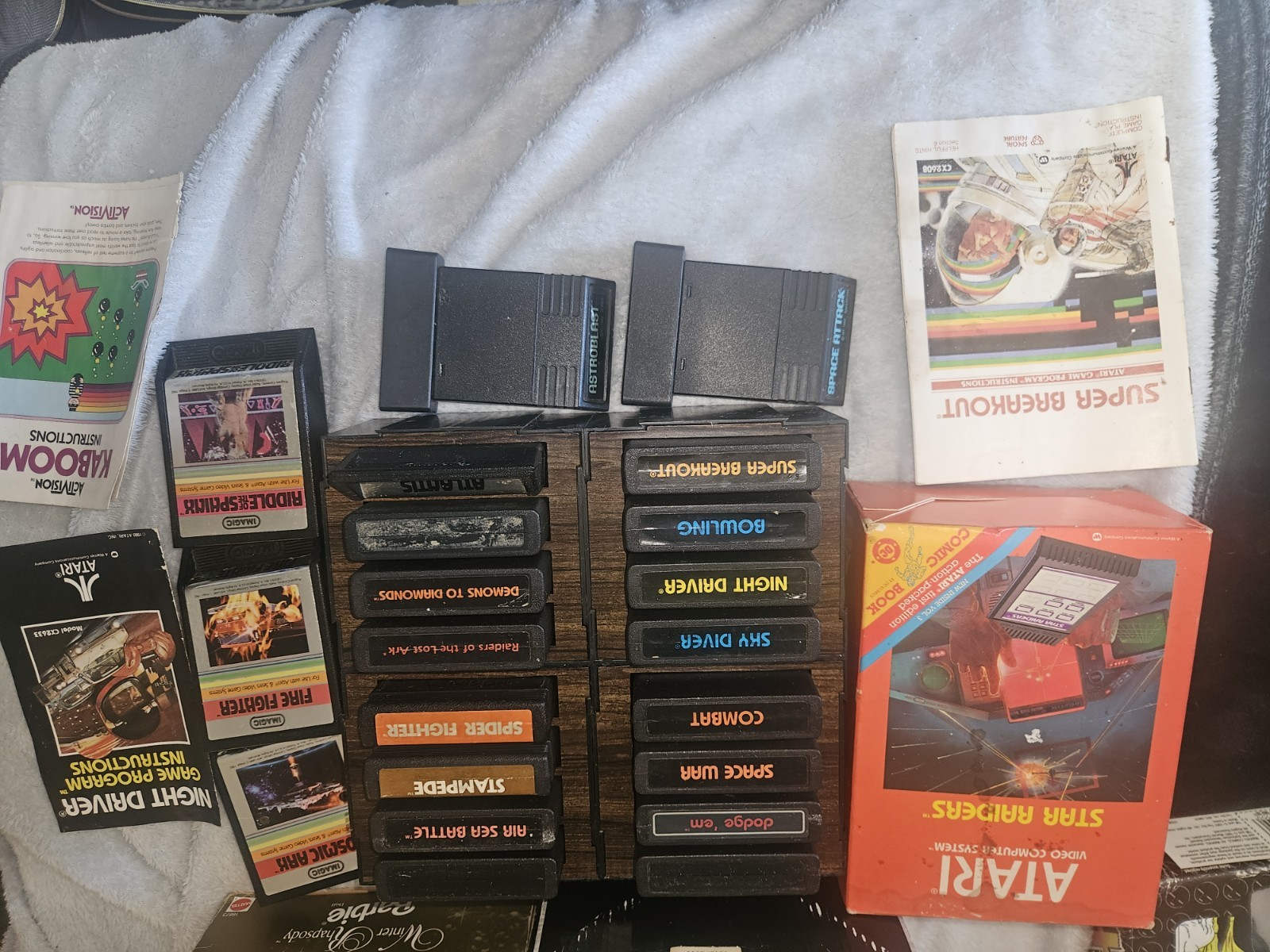 Atari Activision Maddox Game Cartridges Manuals Comic Book Action Figures VCS