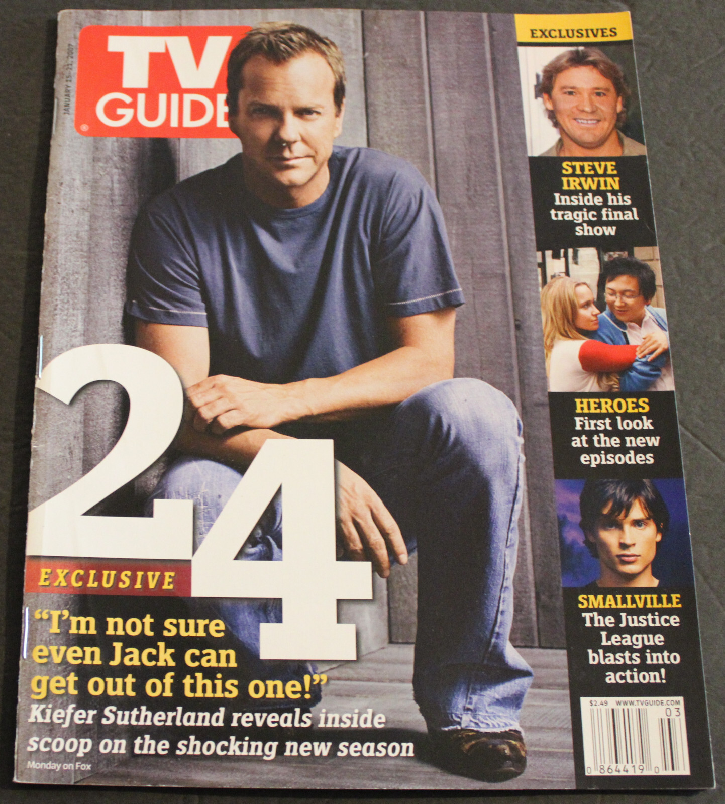 Vintage 2007 TV GUIDE MAGAZINE Vol.55 #3 "24" KIEFER SUTHERLAND ISSUE E2