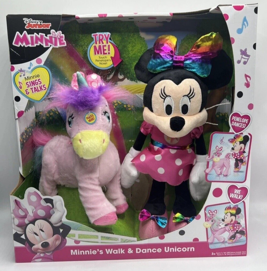 Disney Junior Minnie Mouse Walk & Dance Unicorn Interactive Toy Lights Up Sings