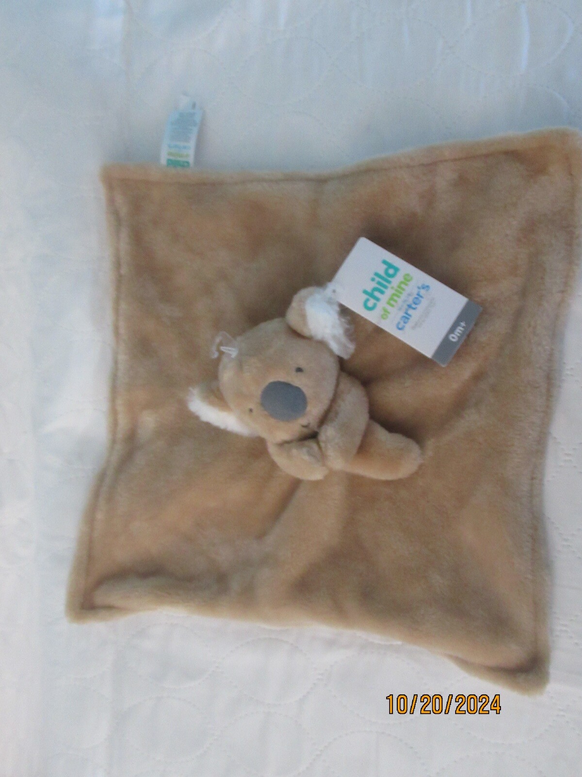 Child Of Mine Carter's Tan Koala Bear Infant Security Blanket Lovey NEW