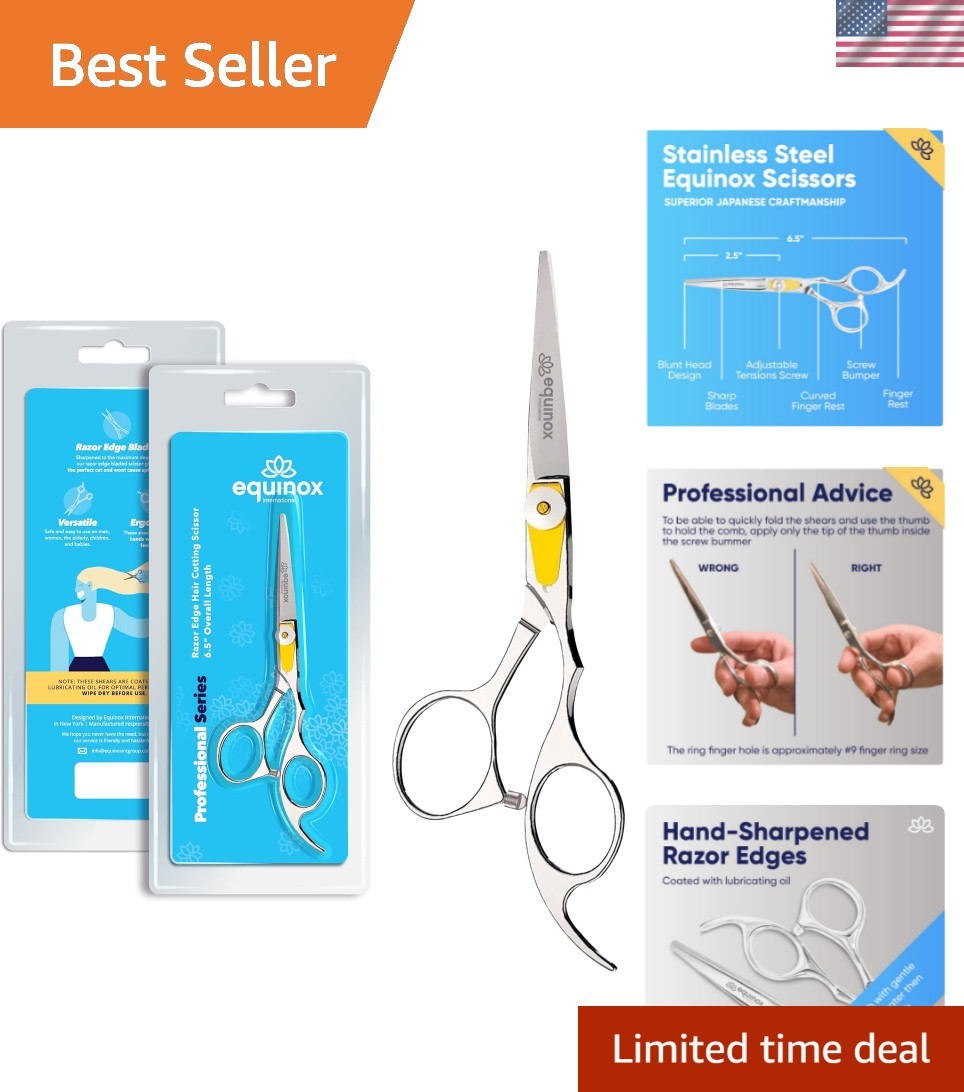 Classic 6.5” Silver Hair Cutting Scissors - Japanese Craftsmanship & Comfort
