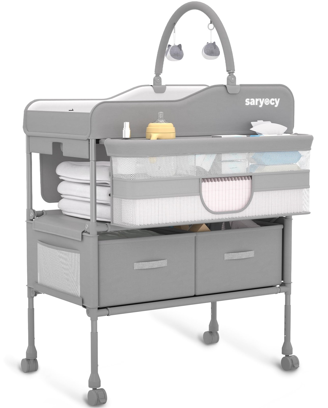 Baby Changing Table, Versatile Folding Changing Table, Waterproof Diaper Chan...