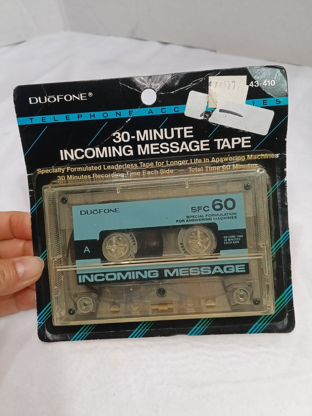 Radio Shack DUOFONE 30-Min Incoming Answering Machine Message Tape #43-410 NOS