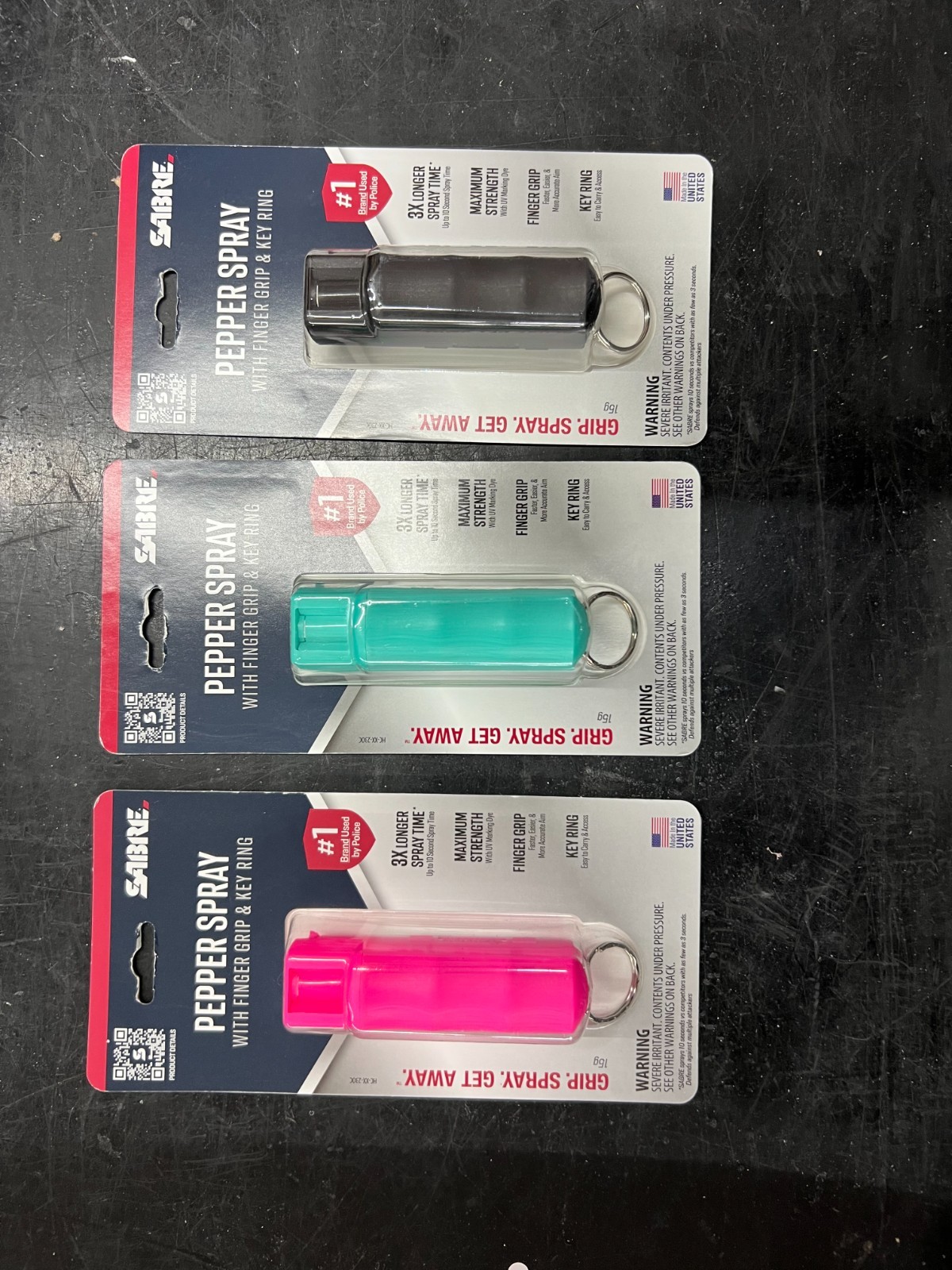 pepper spray keychain 3X longer spray time 3 pack