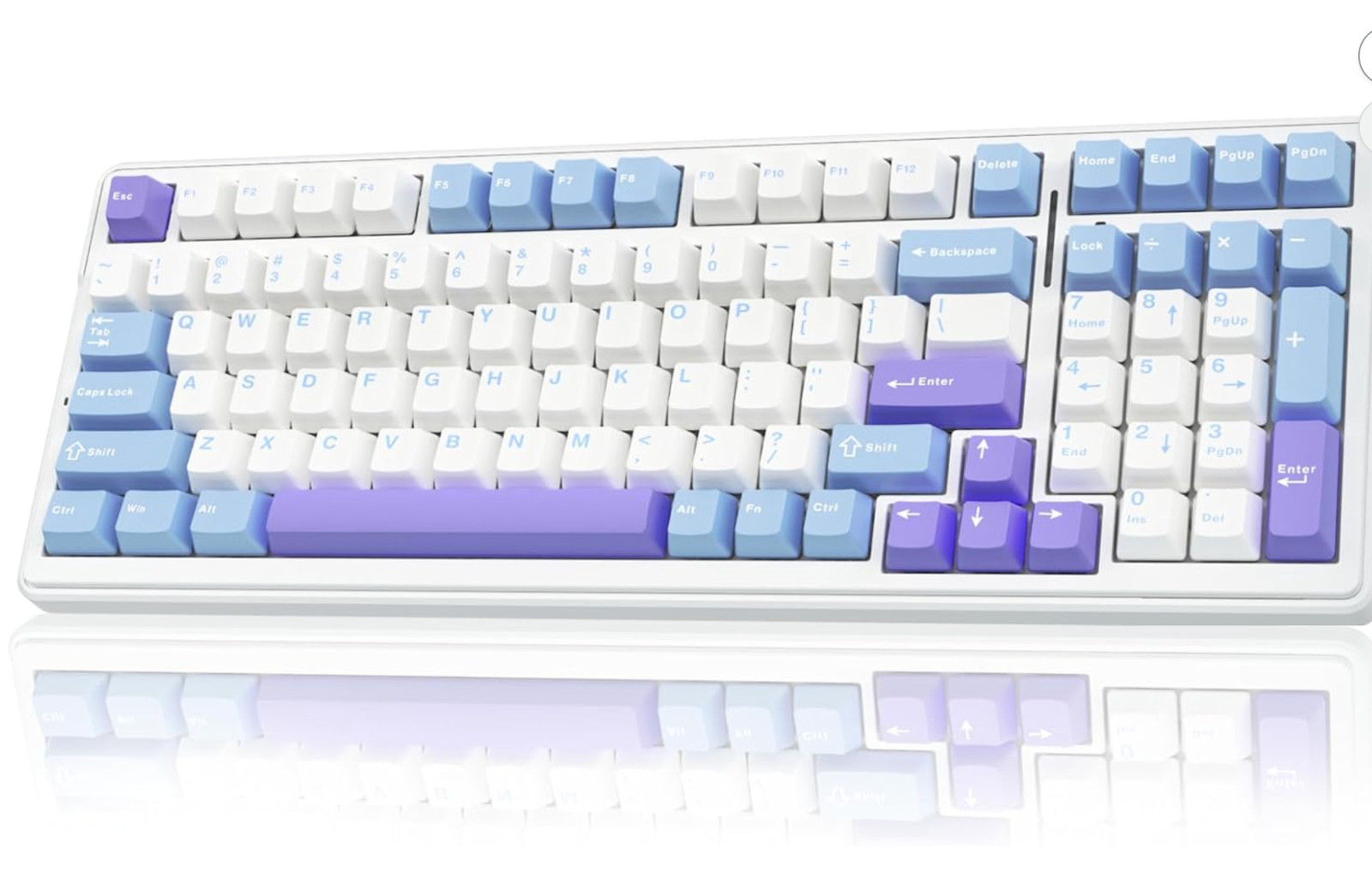 AULA F99 Mechanical Keyboard White Blue Purple 99-Key RGB Wireless Open Box
