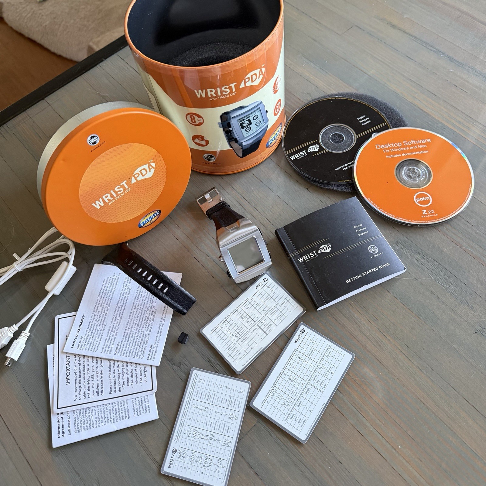 Complete Rare 2004 Fossil PDA smart Watch Palm OS FX2008 Works!, Needs Battery