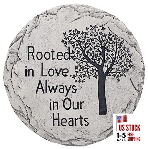  Garden Memorial Stepping Stone - Rooted in Love, Always in Our Hearts - Tree 