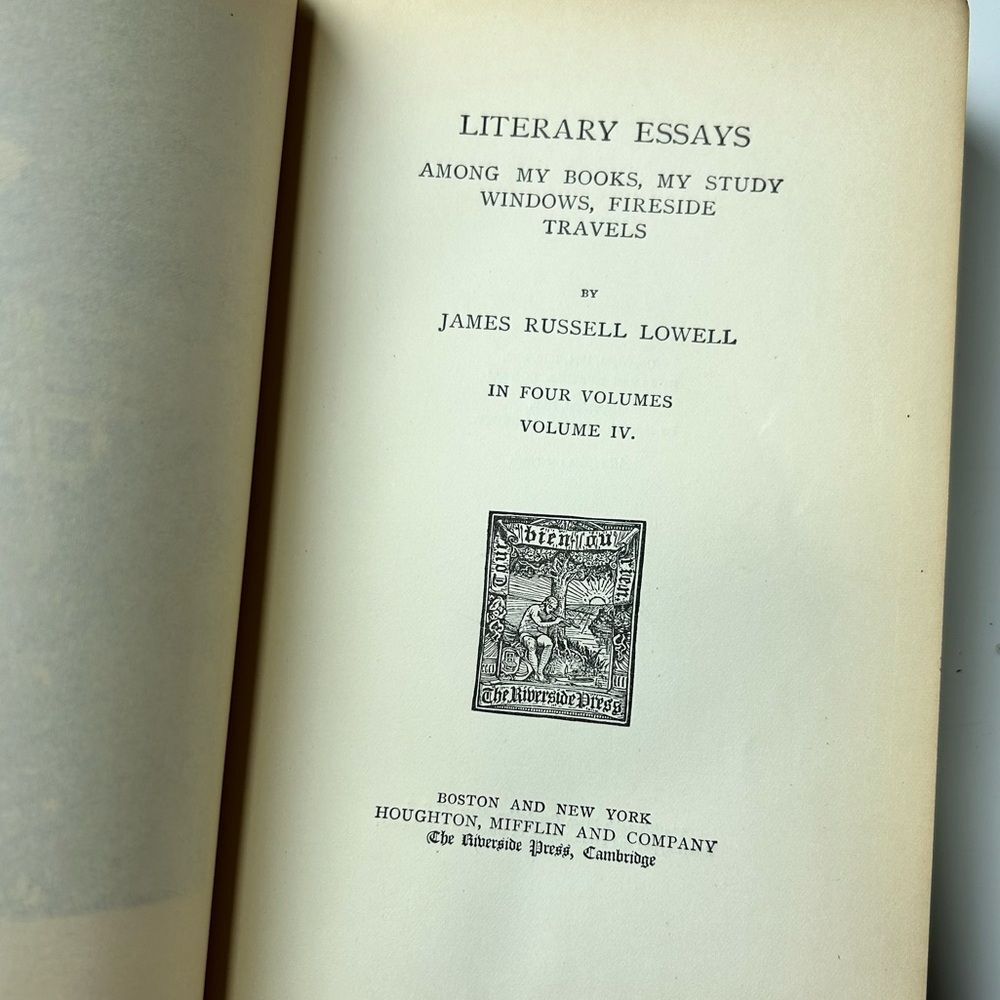 James Russell Lowell antique Literary essays vol IV antique