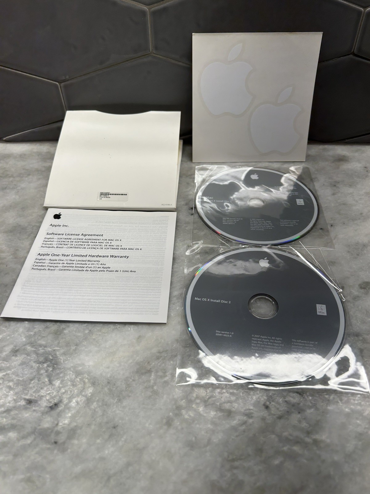 Apple iMac OS X Install Disc 1 & 2 Version 10.4 2007 Discs Only
