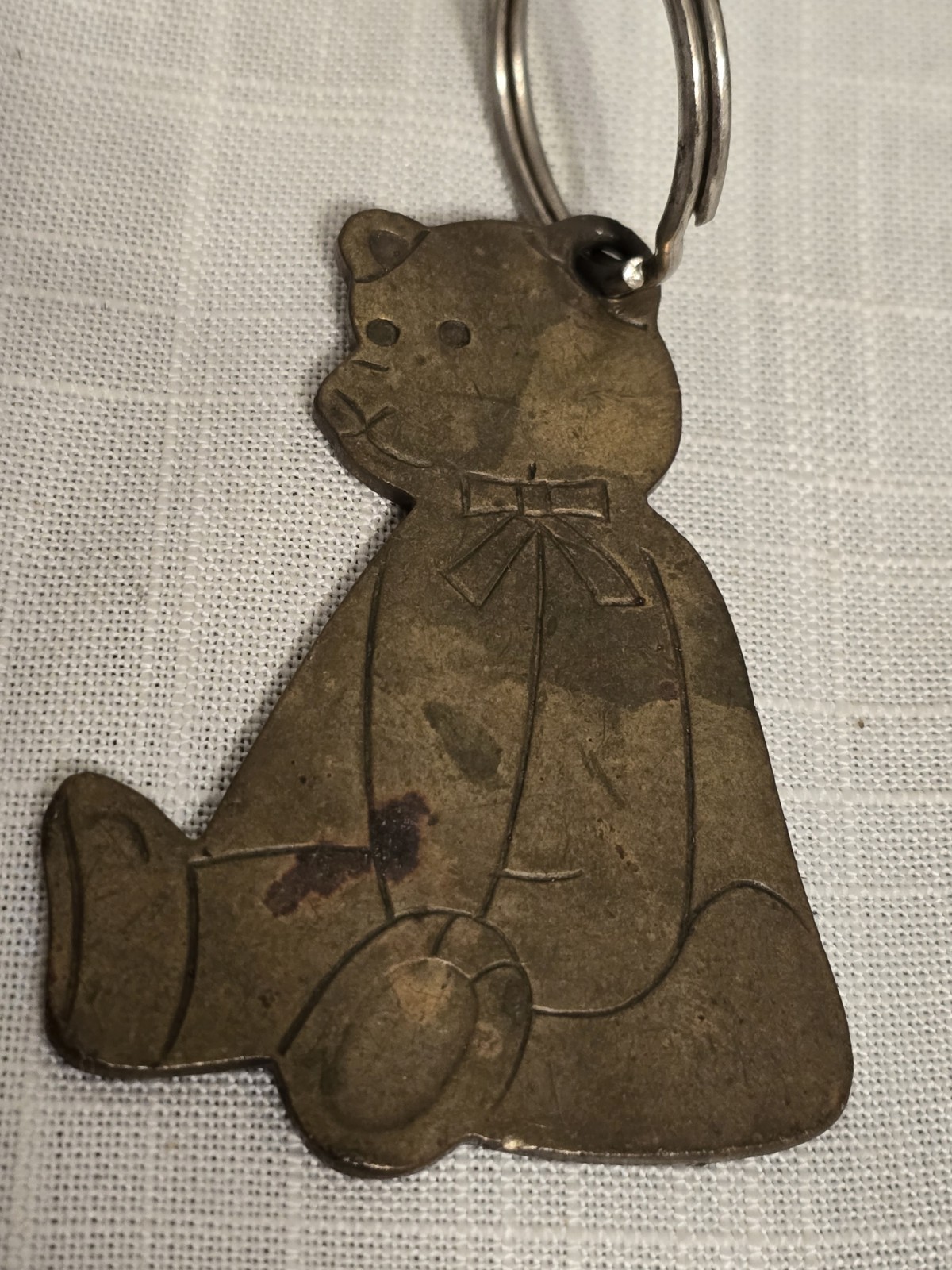 Gordon Fraser Vintage SOLID Brass Bear Keychain NEEDS POLISHING 