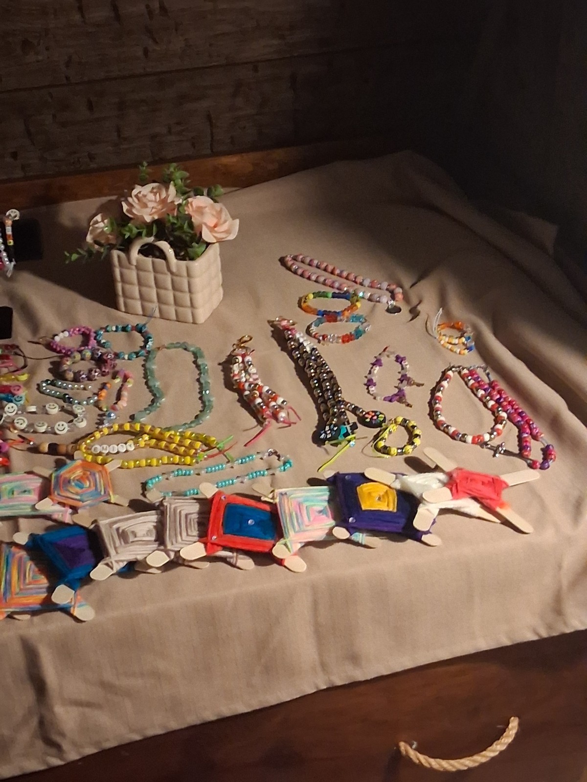 Handmade Multicolor Adjustable Kids Jewelry Set Bracelet Necklace Plastic Acryl…