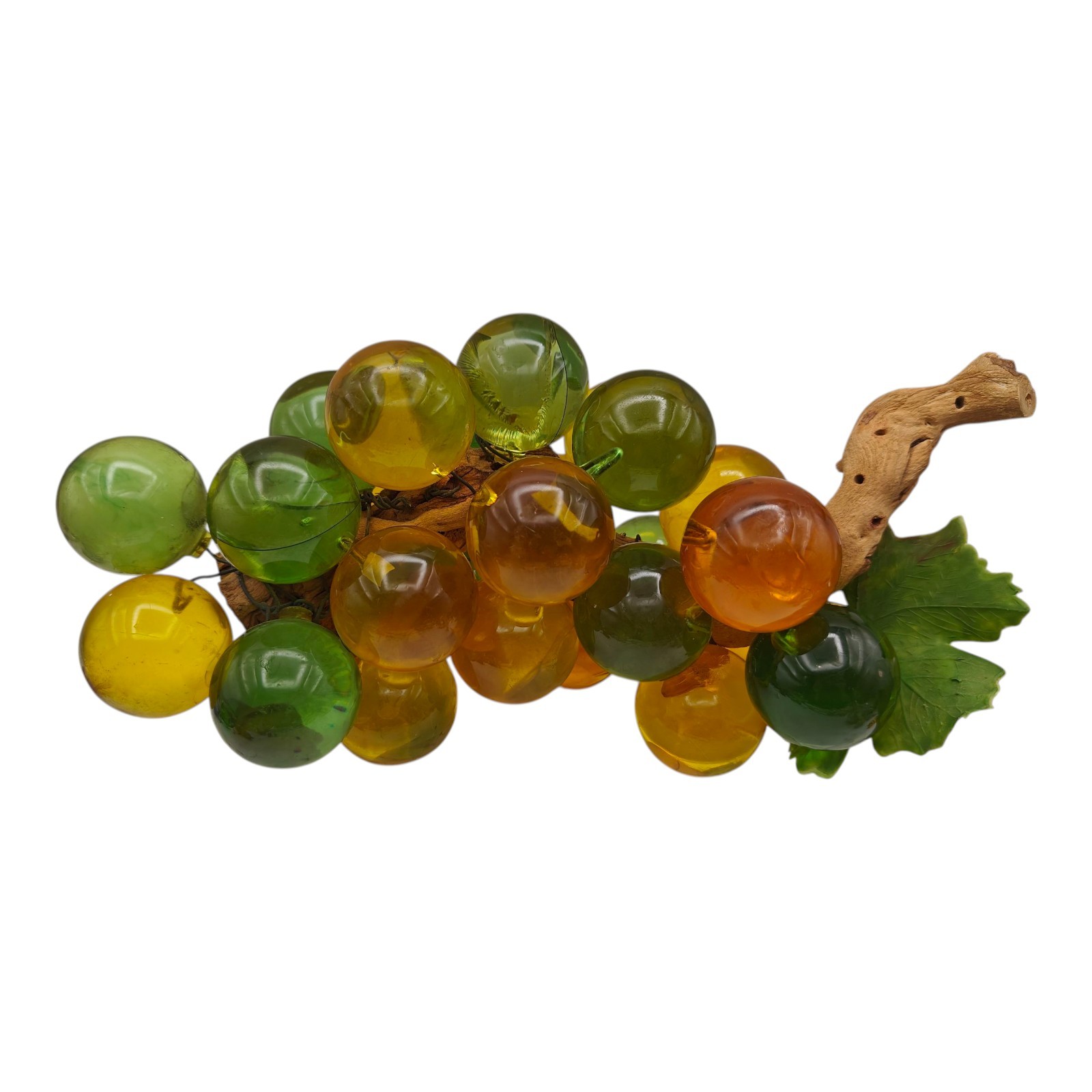 Vintage Acrylic Large Grape Cluster Orange Green Yellow MCM 1960s READ!!!