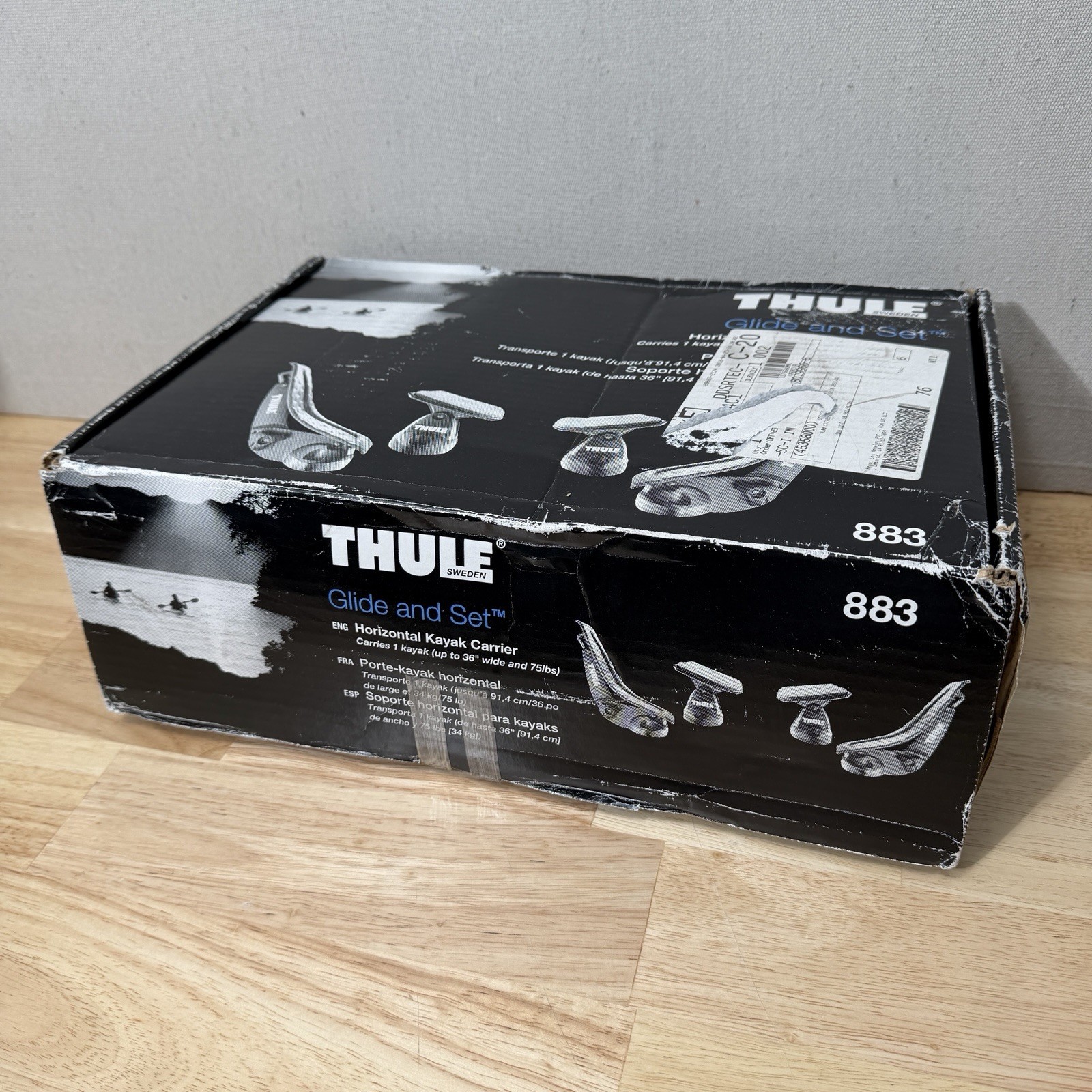 Thule 883 Glide and Set Kayak Carrier Roof Rack Saddle Open Box Complete