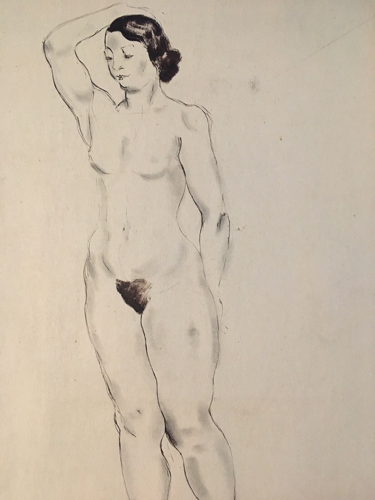 Very Nice Drawing Ink Antique Woman Art Early 20th Dlg André Derain to Identify