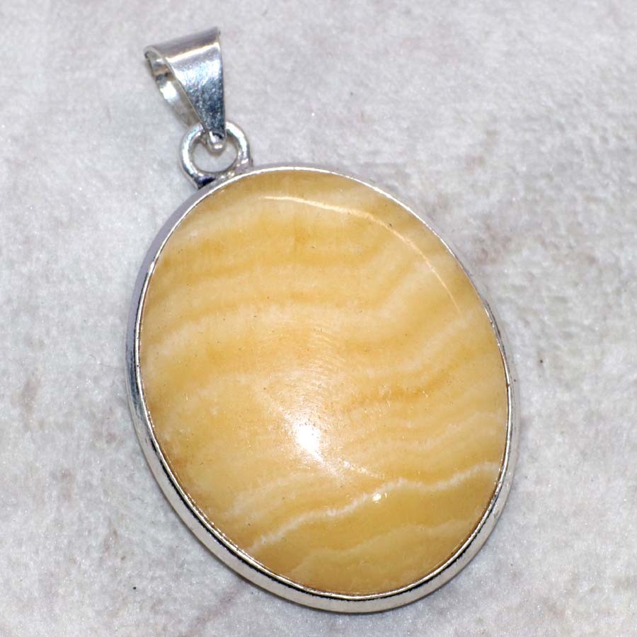 925 Silver Plated Laguna Lace Calcite Pendant 2" Party Wear Jewelry Trendy MJ