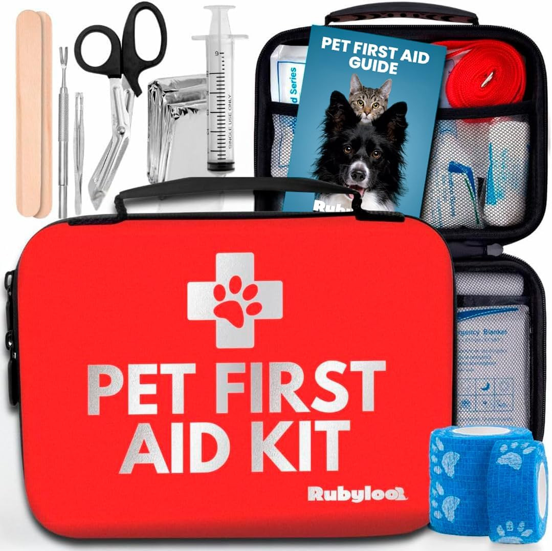 Dog First Aid Kit - Vet Approved Pet First Aid Supplies to Treat Dogs & Cats in 
