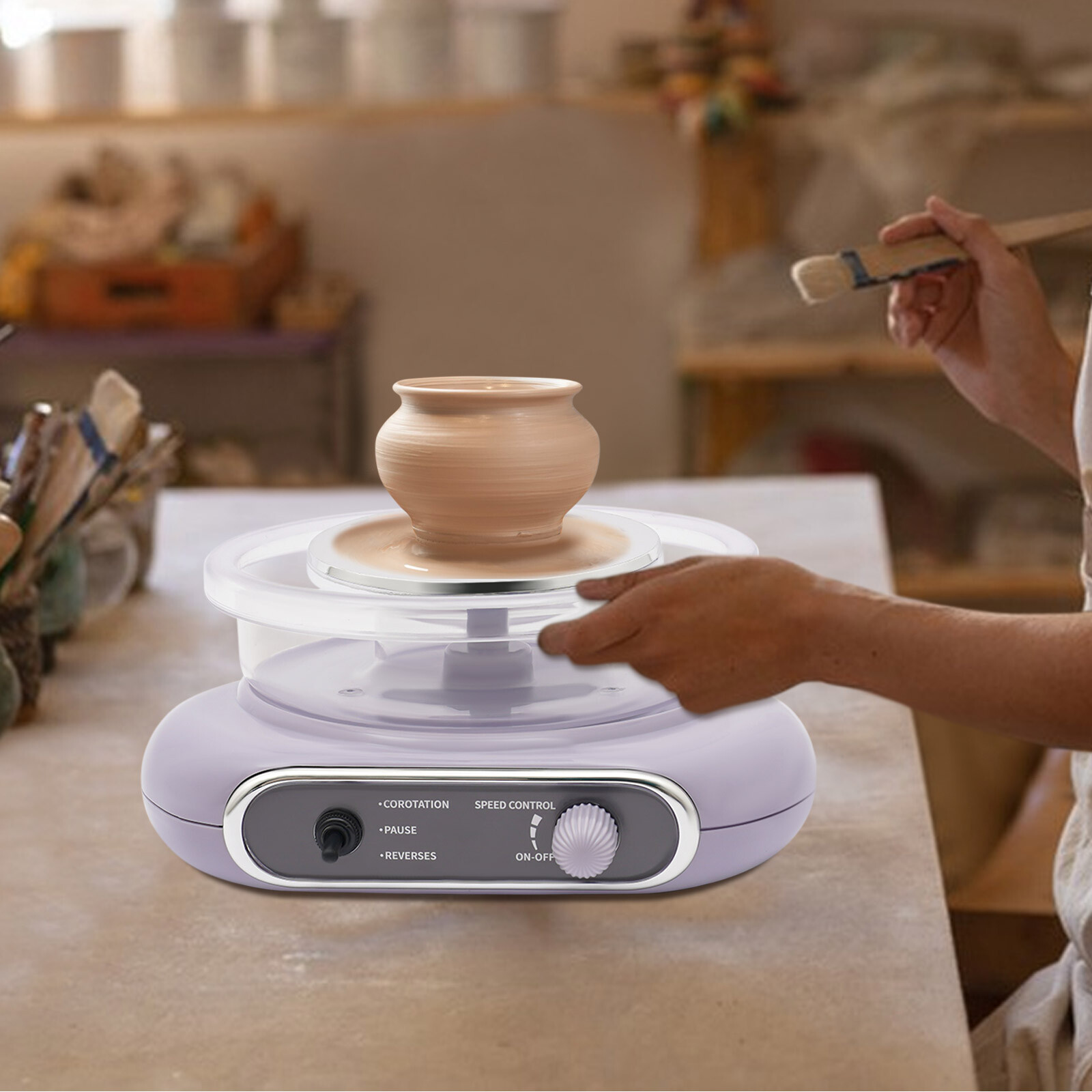 Electric Adjustable Speed Pottery Machine Mini Clay Making Pottery Craft Kit