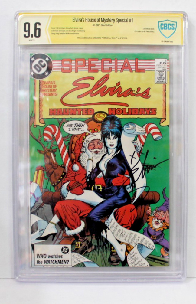 CBCS 9.6  NM+, DC Elvira's House of Mystery Haunted Holidays #1 1987 Signed