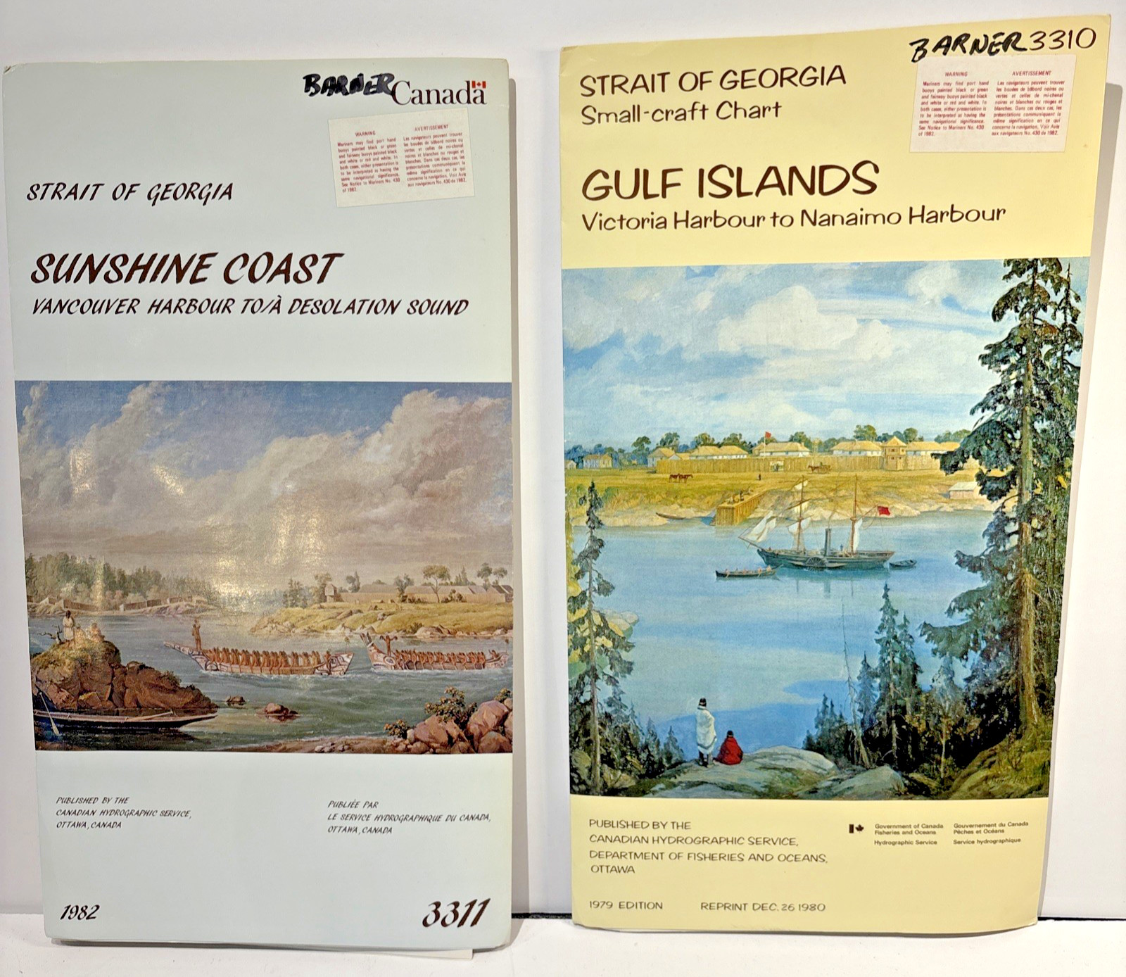 Strait of Georgia Small Craft Charts 1980 & 82 Maps Charts Navigation Waterways