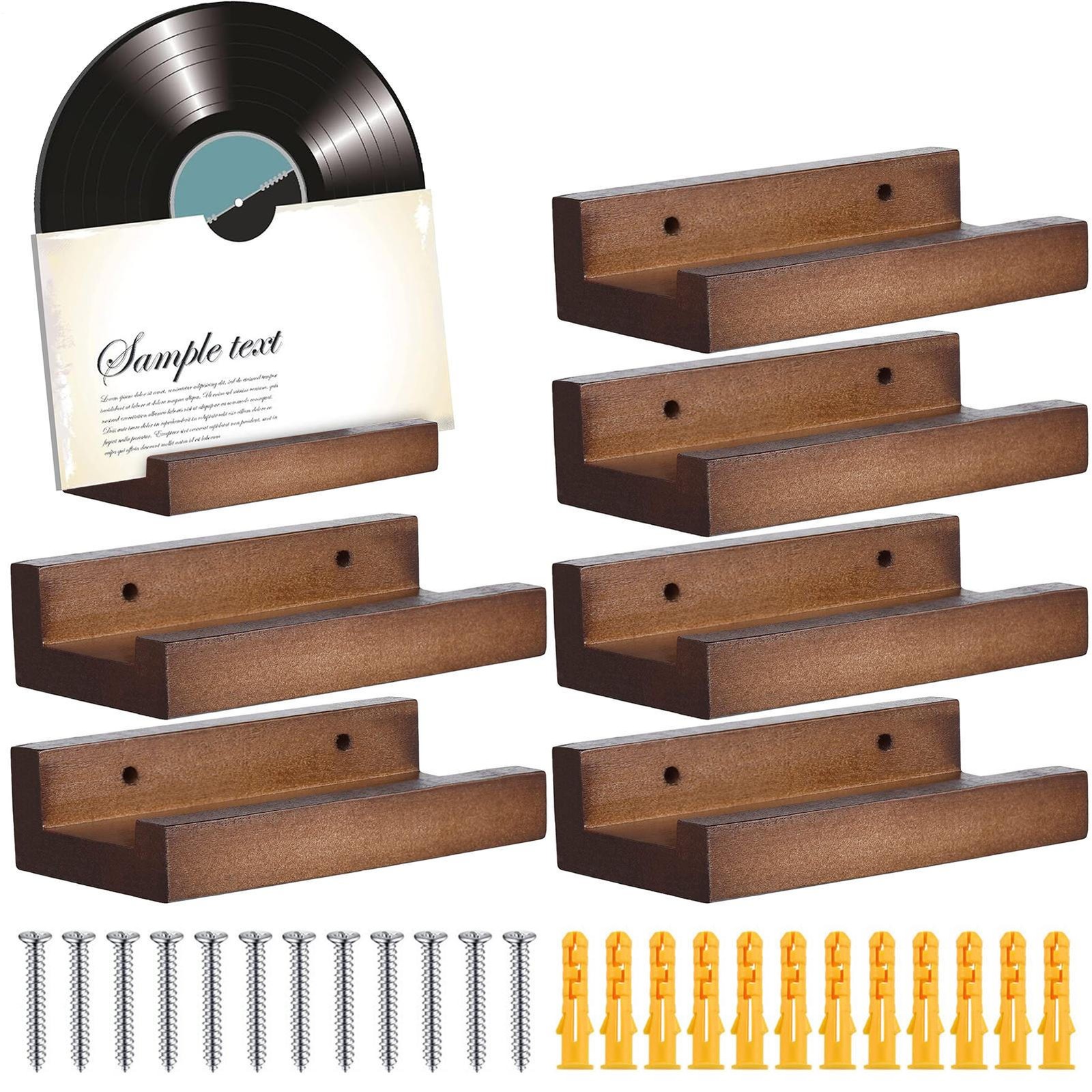 Record Shelf Wall Mount 6PCS Record Holder Stand Album Organizer Astounding