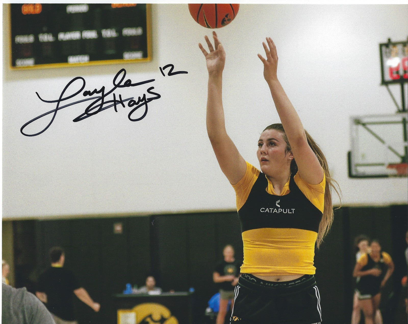 LAYLA HAYS Signed 8.5 x 11 Photo Signed REPRINT Basketball IOWA HAWKEYES