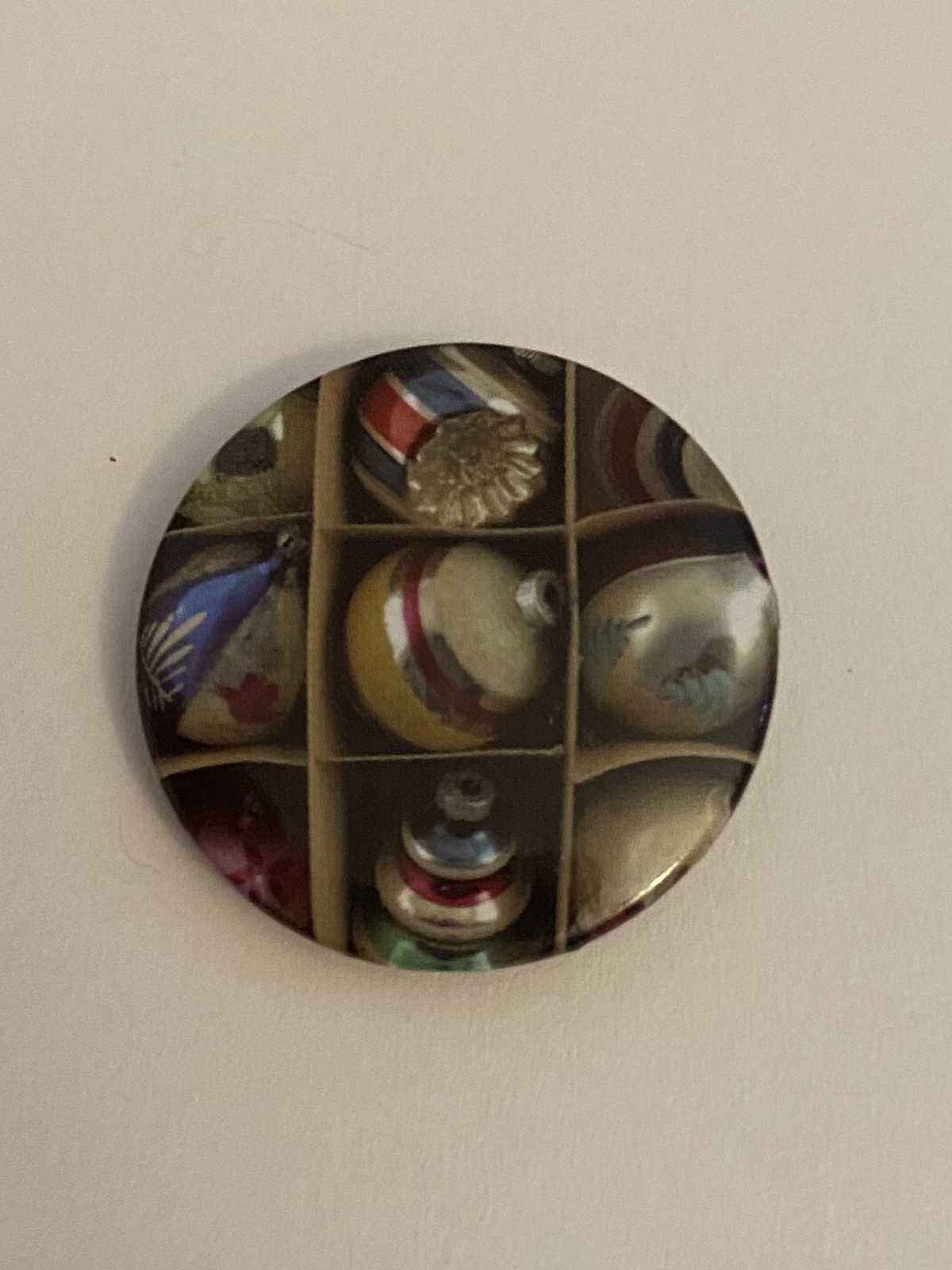 Christmas Ornaments Pin Back Button P154