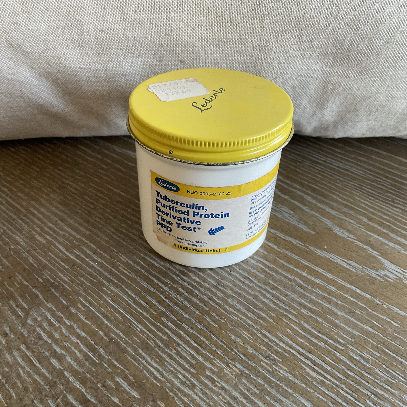 Vintage Lederle Medicine Tuberculin, Purified Protein Derivative Tine Test   