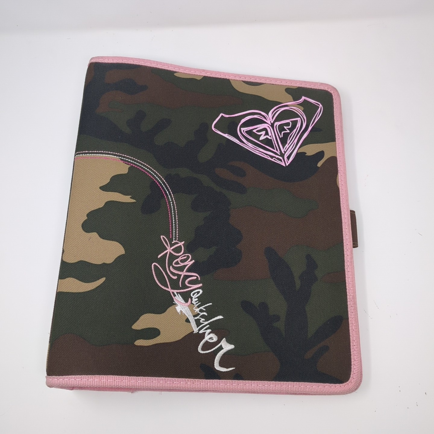 Roxy Quiksilver Y2K Style Vintage Pink Camo School 3 Ring Binder Notebook