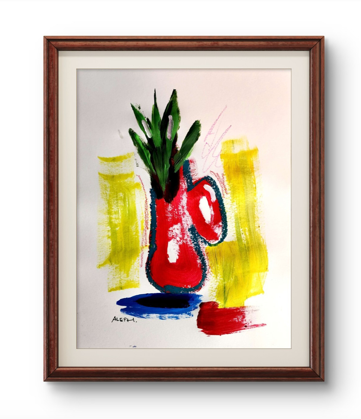 Aleph Original Art 14x11 Unique Abstract Expressionism Wall Art Gallery Paper