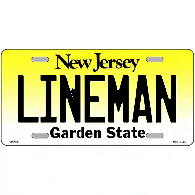 Lineman New Jersey Metal Sign