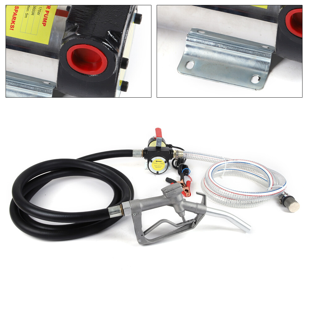 12V DC Electric Fuel Transfer Pump with Nozzle Kit For  Diesel Kerosene 3 bar