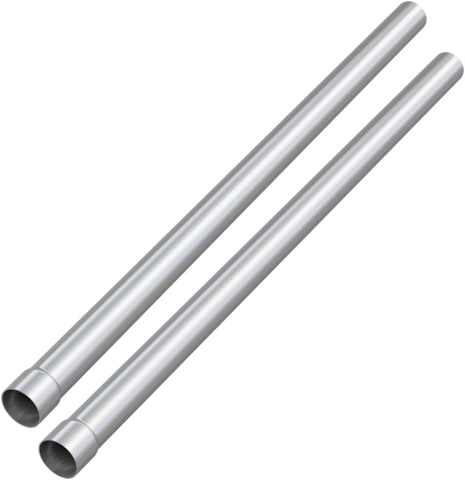 Straight Exhaust Pipe 2.5" OD 2 Pack, Stainless Steel 48" Long Mandrel Exhaust T