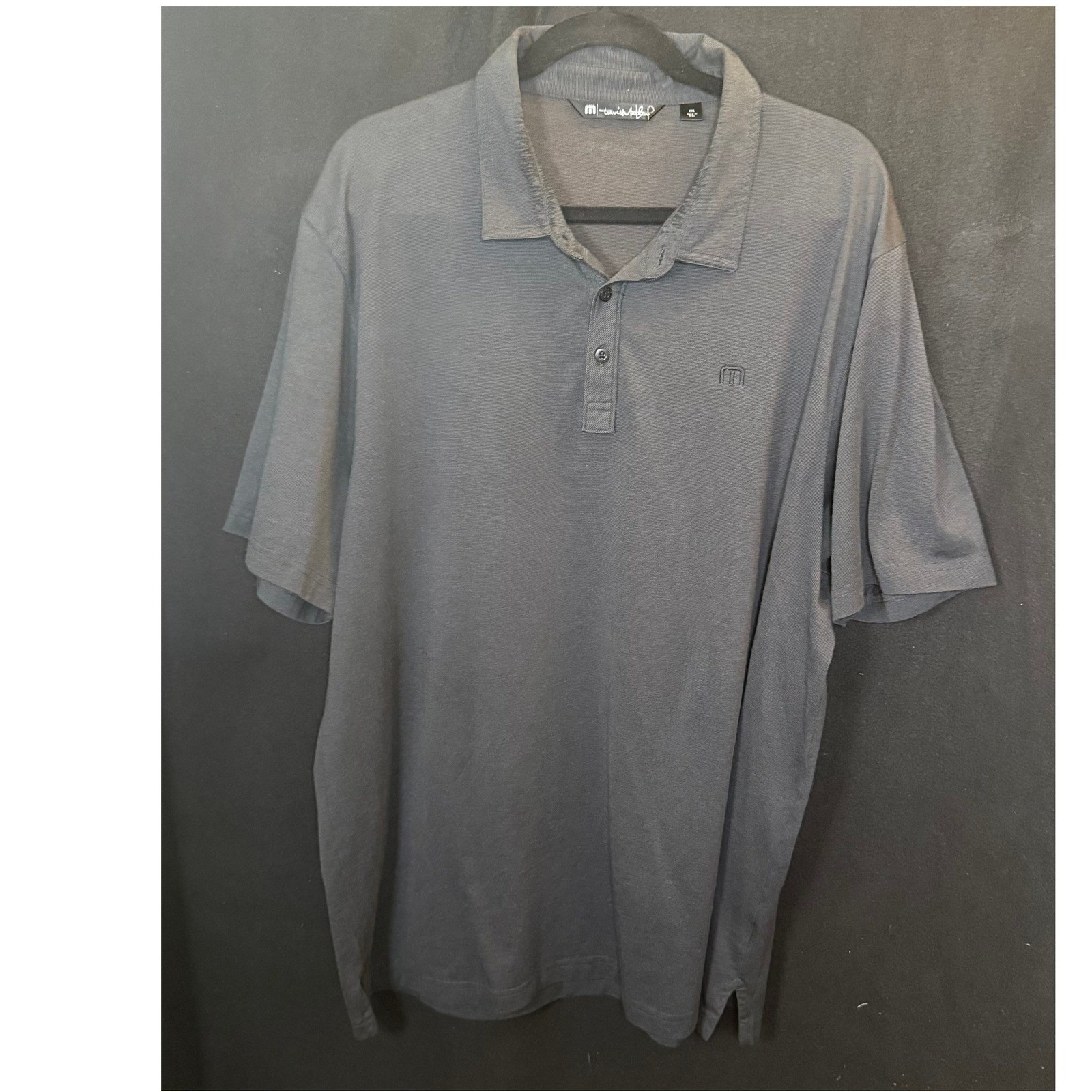 Travis Mathew Mens Polo Shirt XXL Gray Short Sleeve Golf Casual