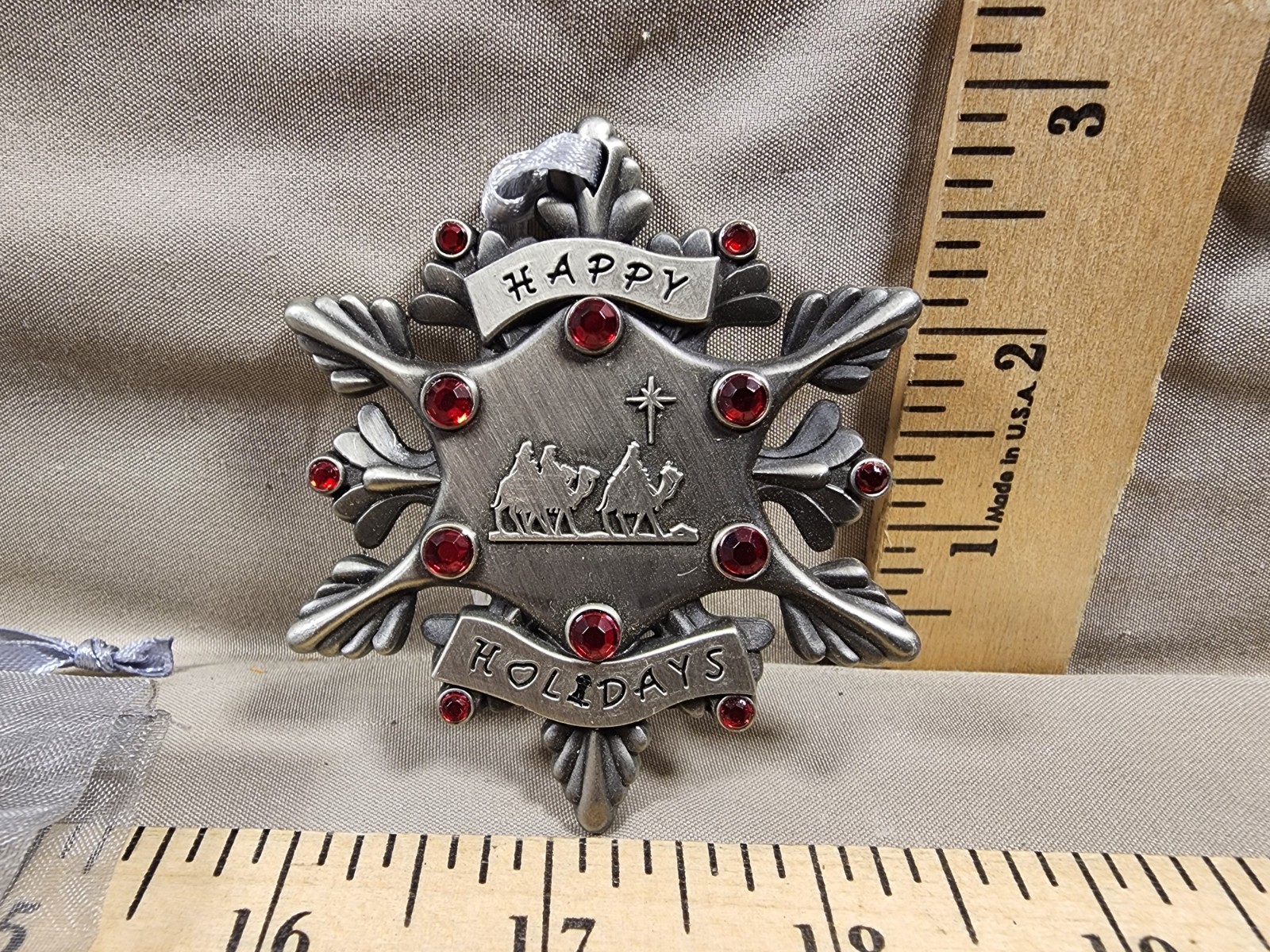 Vintage Pewter Christmas Ornament 2011 State Auto