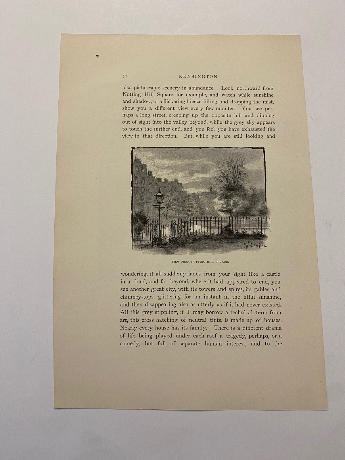 Notting Hill Square Tower Cressey Kensington London England c. 1888 Print