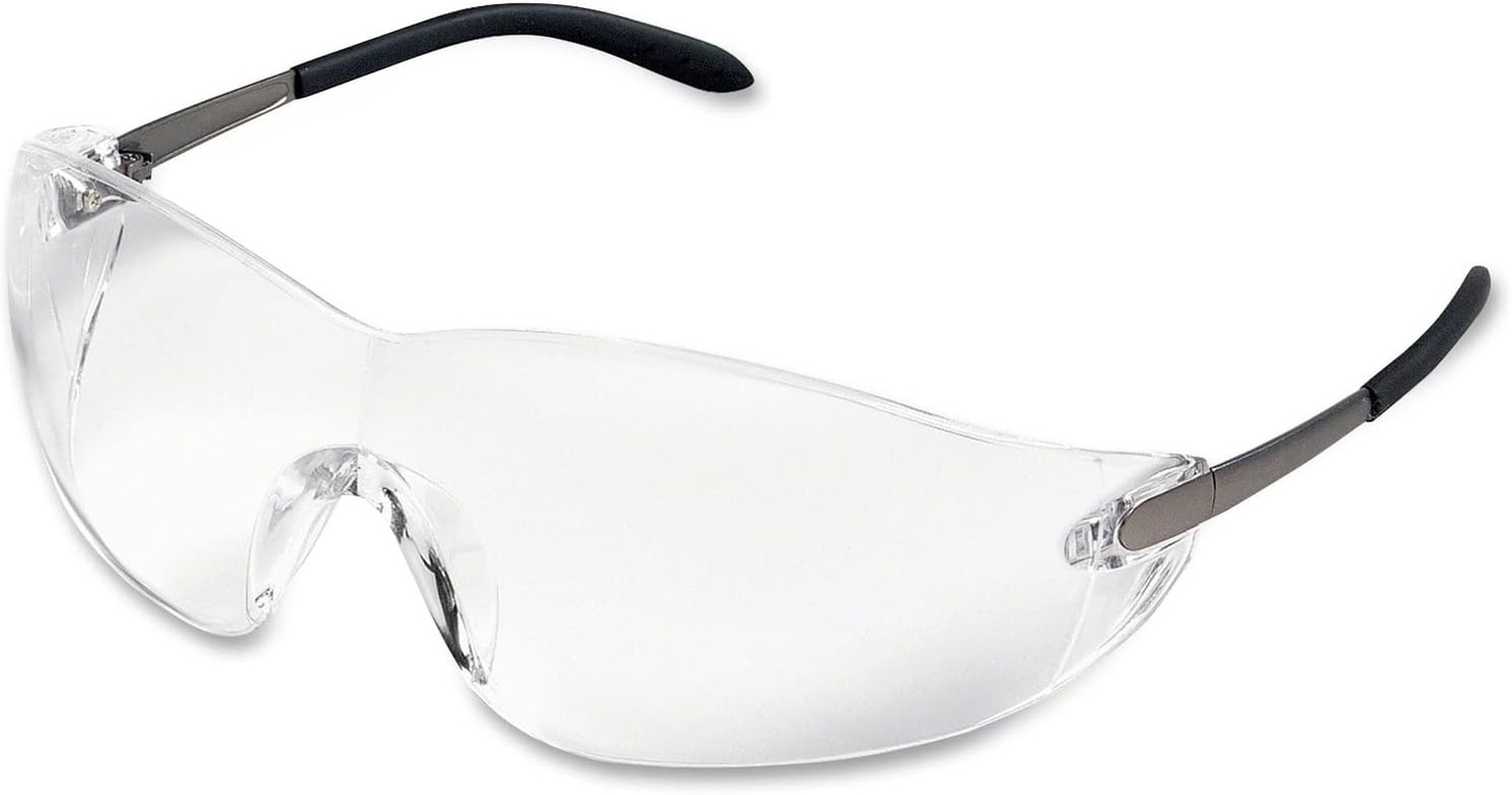 Crews KD110 Klondike Safety Glasse, Black Matte Frame and Clear Lens, 1 Pair