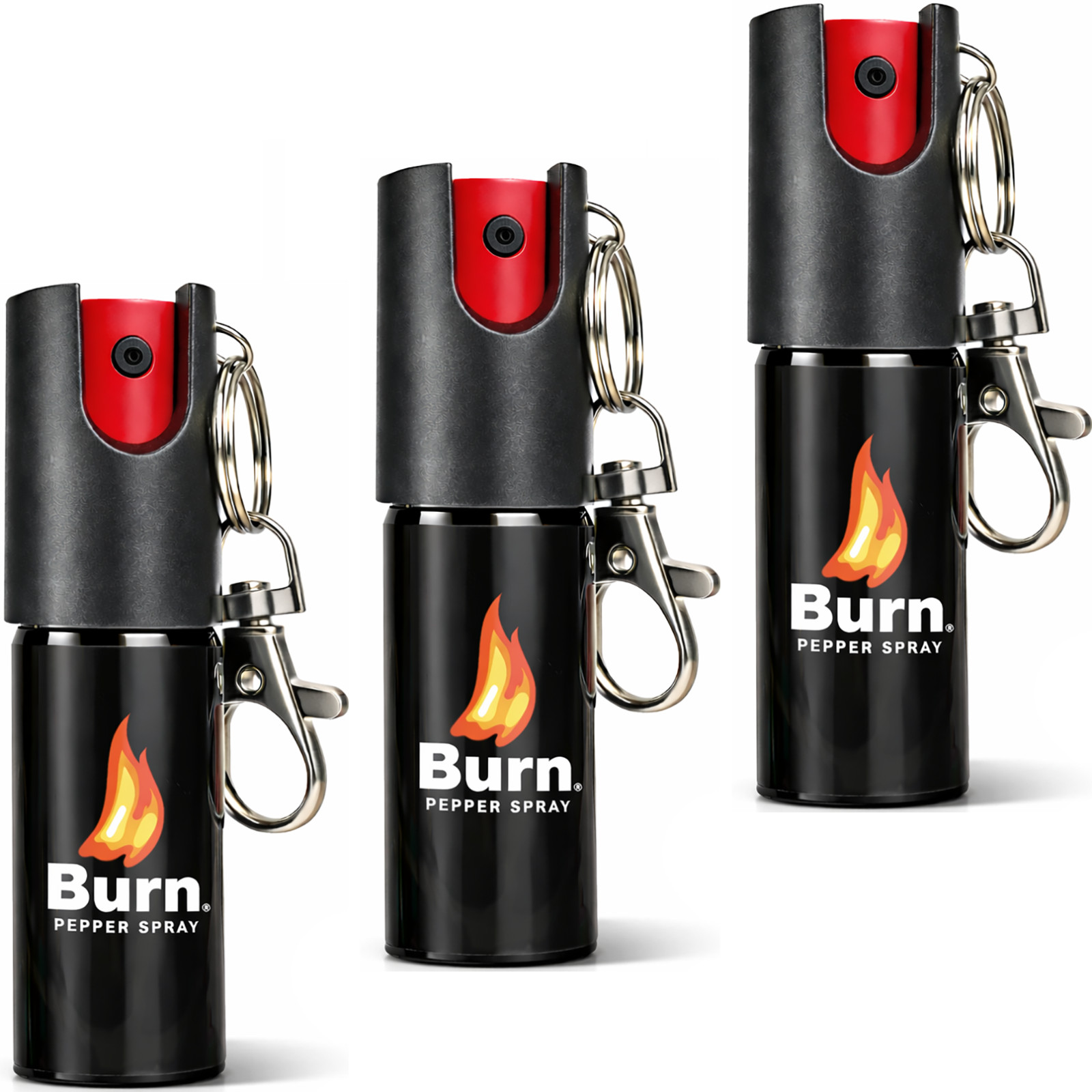 3 Pack Burn Pepper Spray 1/2oz Police Strength OC Keychain Self Defense